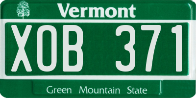 VT license plate XOB371