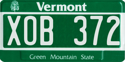 VT license plate XOB372