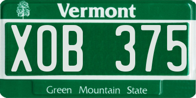 VT license plate XOB375