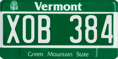 VT license plate XOB384