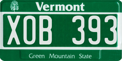 VT license plate XOB393