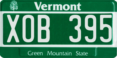 VT license plate XOB395