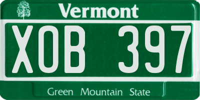VT license plate XOB397
