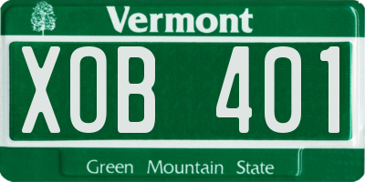 VT license plate XOB401