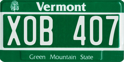VT license plate XOB407