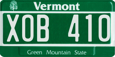 VT license plate XOB410