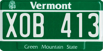 VT license plate XOB413
