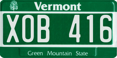 VT license plate XOB416