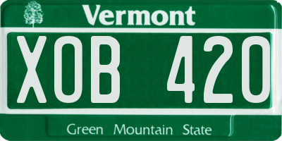 VT license plate XOB420