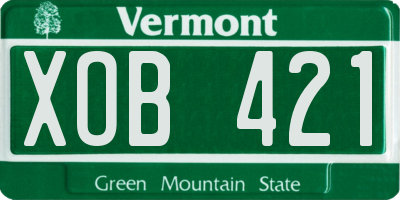 VT license plate XOB421
