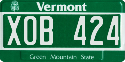 VT license plate XOB424