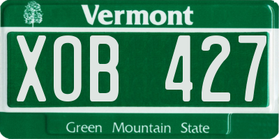 VT license plate XOB427