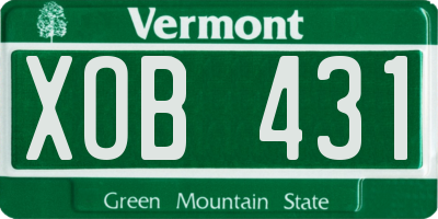 VT license plate XOB431