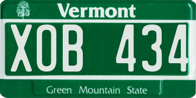 VT license plate XOB434