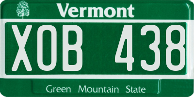 VT license plate XOB438