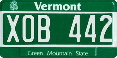 VT license plate XOB442