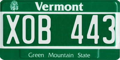 VT license plate XOB443