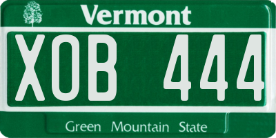 VT license plate XOB444