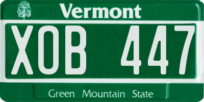 VT license plate XOB447