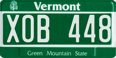 VT license plate XOB448