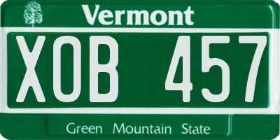 VT license plate XOB457