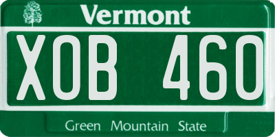 VT license plate XOB460