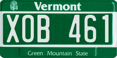 VT license plate XOB461
