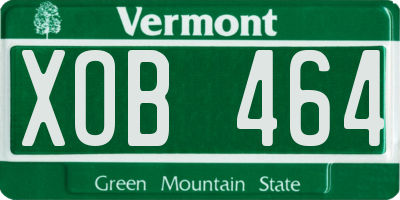 VT license plate XOB464