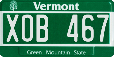 VT license plate XOB467