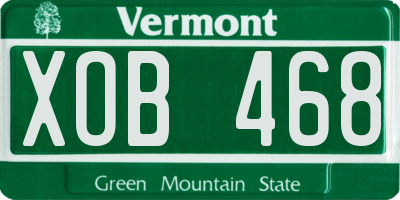 VT license plate XOB468