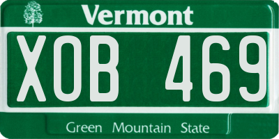 VT license plate XOB469