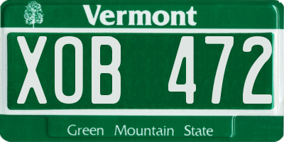 VT license plate XOB472