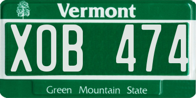 VT license plate XOB474