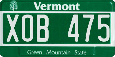 VT license plate XOB475