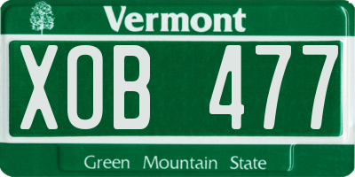 VT license plate XOB477