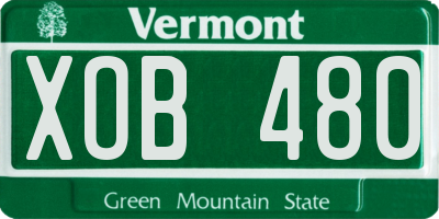VT license plate XOB480