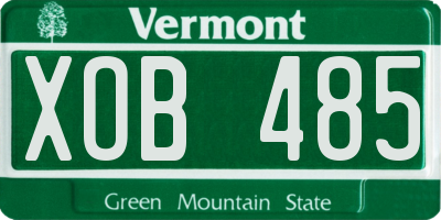 VT license plate XOB485