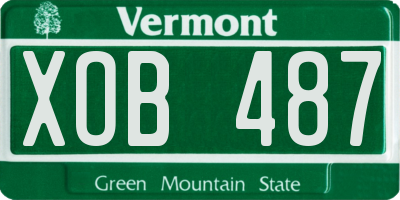 VT license plate XOB487