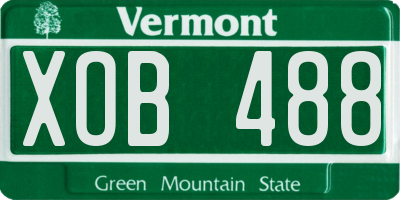 VT license plate XOB488