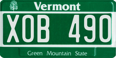 VT license plate XOB490