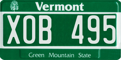 VT license plate XOB495