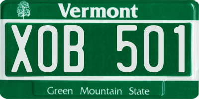 VT license plate XOB501