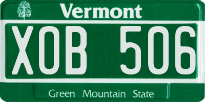 VT license plate XOB506