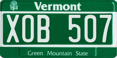 VT license plate XOB507