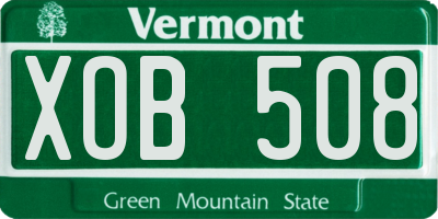 VT license plate XOB508