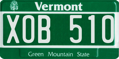 VT license plate XOB510
