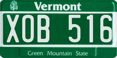 VT license plate XOB516