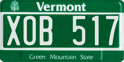 VT license plate XOB517