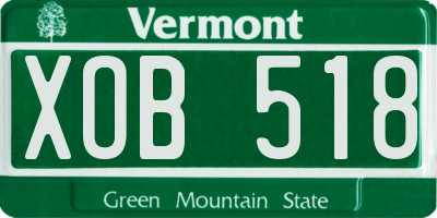 VT license plate XOB518