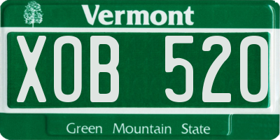VT license plate XOB520
